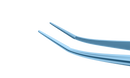 110R 4-182T Catalano Curved Micro Tying Forceps, 6.00 mm V-Groove Tying Platform, Length 106 mm, Titanium