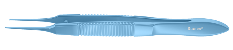 041R 4-058T Bonn Corneal Forceps, Straight, 0.12 mm, 1x2 Teeth, Medium Size, Flat Handle, Length 94 mm, Titanium