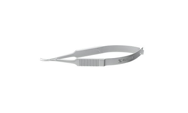 024R 11-052S Vannas Capsulotomy Scissors, Curved, Sharp Tips, 6.00 mm Blades, Flat Handle, Length 84 mm, Stainless Steel