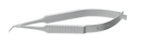 11-054S Vannas Capsulotomy Scissors, Angled, Sharp Tips, 6.00 mm Blades, Flat Handle, Length 81 mm, Stainless Steel
