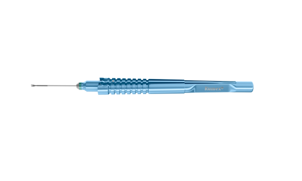 999R 12-301-25H Gripping Forceps with a sandblasted platform, Attached to a Squeeze Handle, with RUMEX Flushing System, 25 Ga