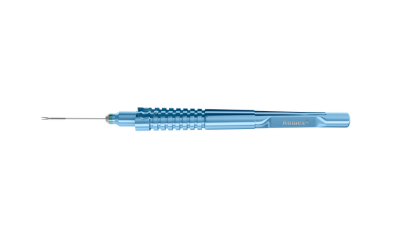 999R 12-410-25H Eckardt End-Gripping Forceps, Attached to a Squeeze Handle, with RUMEX Flushing System, 25 Ga