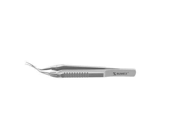 999R 4-0395/SFS Capsulorhexis Forceps with Scale (2.50/5.00 mm), Cross-Action, for 1.50 mm Incisions, Curved Stainless Steel Jaws (8.50 mm), Short Lever (16.00 mm), Short (71 mm) Flat Stainless Steel Handle, Length 90 mm