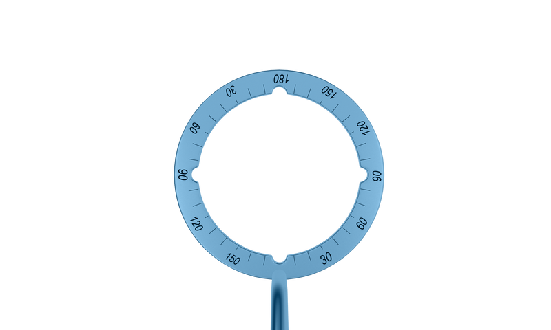 999R 2-0331T Grooved Mendez Degree Gauge, with 4 Grooves, 13.00/16.50 mm Diameters, Length 122 mm, Titanium