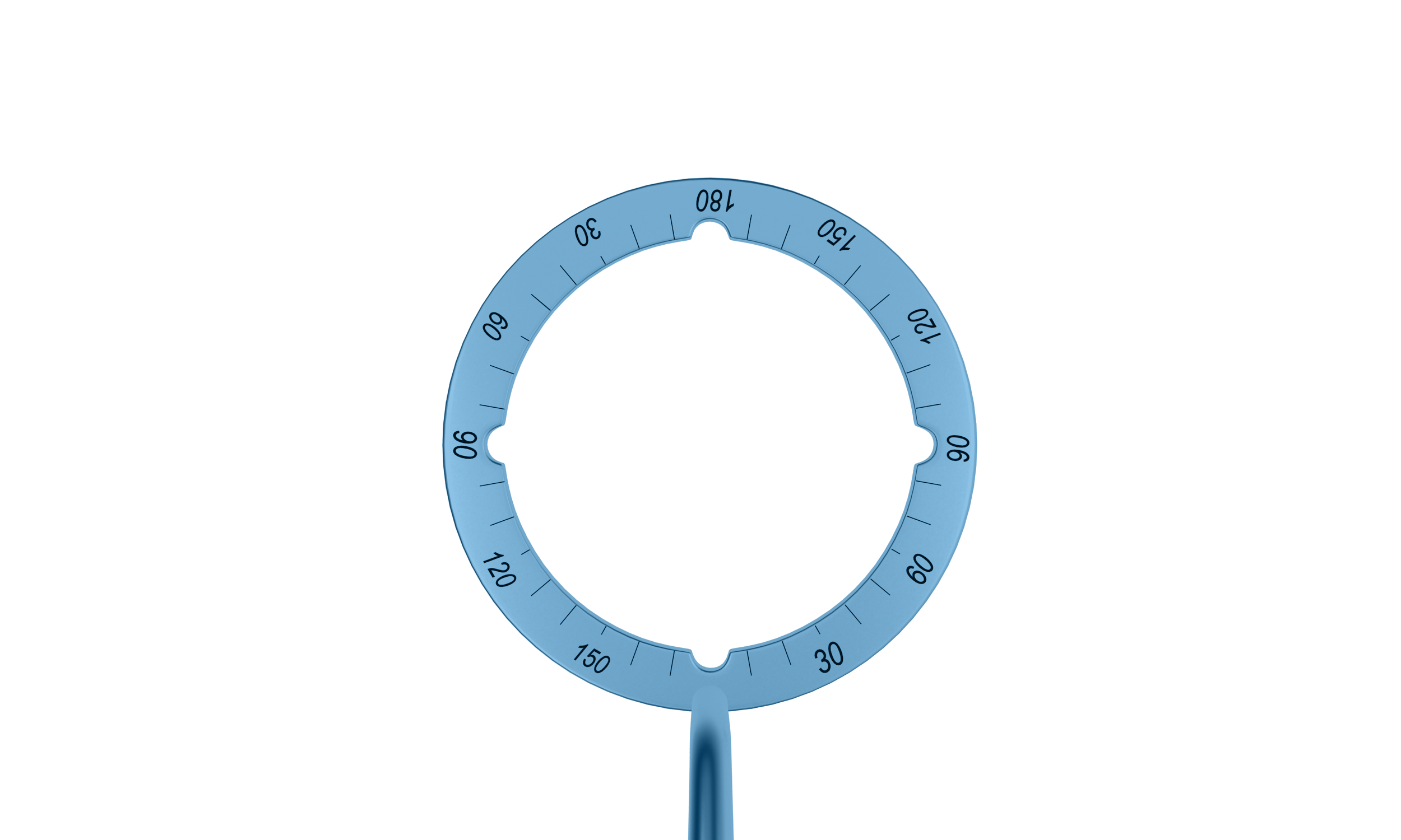 2-0331T Grooved Mendez Degree Gauge, with 4 Grooves, 13.00/16.50 mm Diameters, Length 122 mm, Titanium