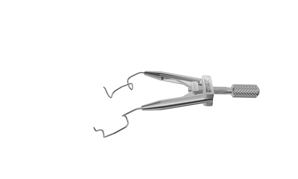 049R 14-040S Lieberman Temporal Speculum, 14.00 mm V-Shaped Blades, Round Branches, Adult Size, Length 76 mm, Stainless Steel