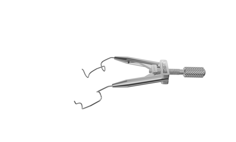 049R 14-040S Lieberman Temporal Speculum, 14.00 mm V-Shaped Blades, Round Branches, Adult Size, Length 76 mm, Stainless Steel