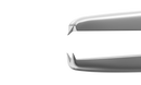 4-102S Iris Forceps with 1x2 Teeth, Curved, Flat Serrated Handle,  Length 72 mm, Stainless Steel