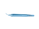 4-0396/MRT Capsulorhexis Forceps with Scale (2.50/5.00 mm), Cross-Action, for 1.50 mm Incisions, Straight Titanium Jaws (8.50 mm), Short Lever (16.00 mm), Medium (91 mm) Round Titanium Handle, Length 110 mm