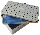 18-326 Aluminum Sterilization Tray with Silicone Mat, Double Level, 260×160×40 mm, 10.25×6.25×1.5"
