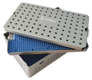 18-327 Aluminum Sterilization Tray with Silicone Mat, Double Level, 260×160×80 mm, 10.25×6.25×3.25″