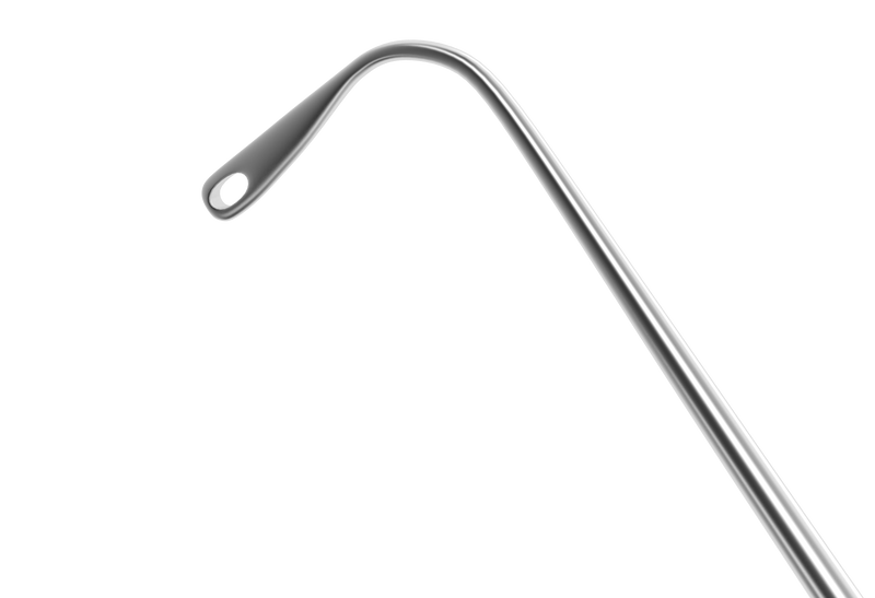 999R 5-060 Gass Retinal Detachment Hook, 13.00 mm Flat Hook, 1.50 x 0.70 mm Hole, Length 140 mm, Flat Titanium Handle