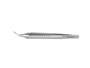 4-0396/MRS Capsulorhexis Forceps with Scale (2.50/5.00 mm), Cross-Action, for 1.50 mm Incisions, Straight Stainless Steel Jaws (8.50 mm), Short Lever (16.00 mm), Medium (91 mm) Round Stainless Steel Handle, Length 110 mm