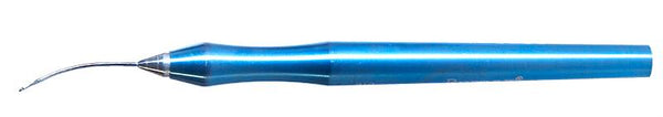 002R 7-081 Irrigation Handpiece for Bimanual Technique, Curved, 21 Ga, Two Ports on Side 0.35 mm, Length 104 mm, Titanium Handle