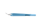 4-0396/LF Capsulorhexis Forceps with Scale (2.50/5.00 mm), Cross-Action, for 1.50 mm Incisions, Straight Stainless Steel Jaws (8.50 mm), Short Lever (16.00 mm), Long (101 mm) Flat Titanium Handle, Length 120 mm