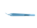 4-0396/LFT Capsulorhexis Forceps with Scale (2.50/5.00 mm), Cross-Action, for 1.50 mm Incisions, Straight Titanium Jaws (8.50 mm), Short Lever (16.00 mm), Long (101 mm) Flat Titanium Handle, Length 120 mm
