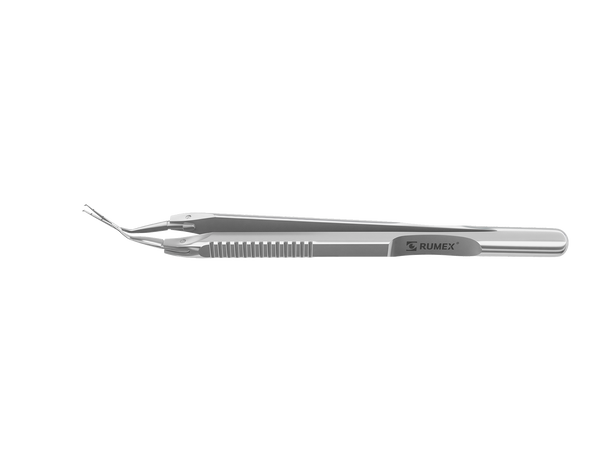 999R 4-0396/LFS Capsulorhexis Forceps with Scale (2.50/5.00 mm), Cross-Action, for 1.50 mm Incisions, Straight Stainless Steel Jaws (8.50 mm), Short Lever (16.00 mm), Long (101 mm) Flat Stainless Steel Handle, Length 120 mm