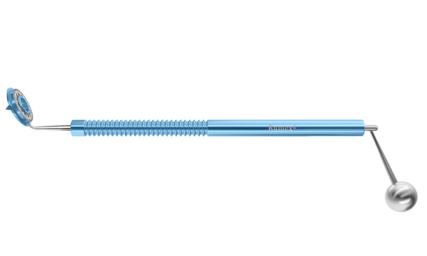 999R 3-196 Richman Toric Marker, Straight Shaft, Rotating Ring for Accurate Alignment, Wide Central Opening, Stainless Steel Gravity System, Length 132 mm, Round Titanium Handle