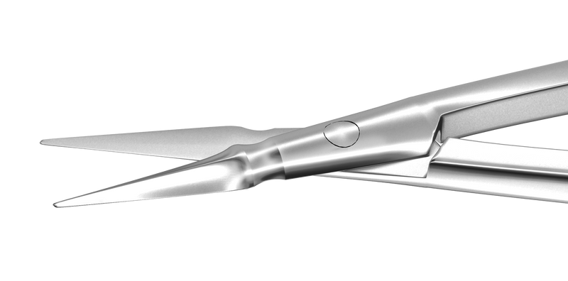 999R 11-050S Vannas Capsulotomy Scissors, Straight, Sharp Tips, 6.00 mm Blades, Flat Handle, Length 84 mm, Stainless Steel