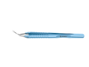 4-0396/LR Capsulorhexis Forceps with Scale (2.50/5.00 mm), Cross-Action, for 1.50 mm Incisions, Straight Stainless Steel Jaws (8.50 mm), Short Lever (16.00 mm), Long (101 mm) Round Titanium Handle, Length 120 mm