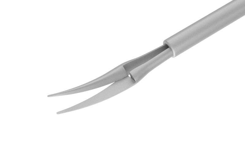999R 12-209 Curved Subretinal Scissors, Curvature Radius 12.00 mm, 20 Ga, Tip Only