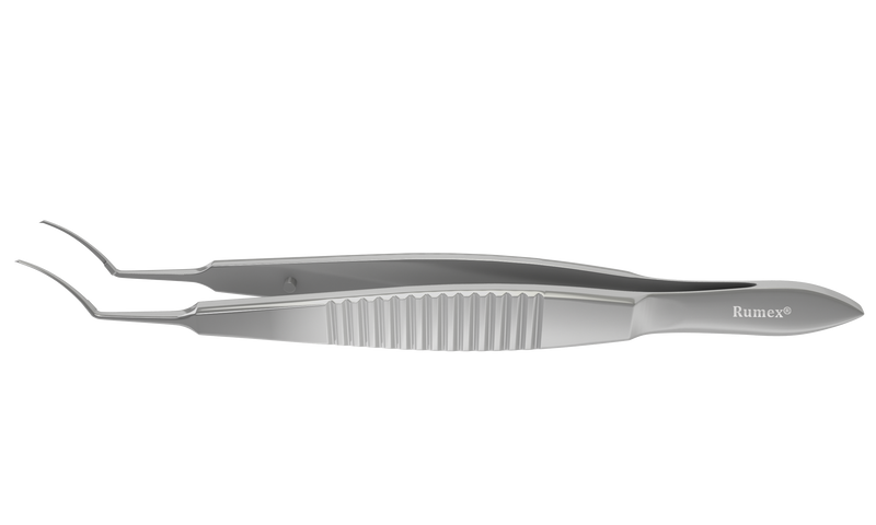 062R 4-0321S Utrata Capsulorhexis Forceps, Cystotome Tips, 11.50 mm Curved Jaws, Flat Handle, Length 107 mm, Stainless Steel