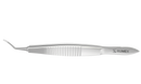 4-032S Small-Incision Capsulorhexis Forceps with Limiter, Cystotome Tips, Curved Micro-Thin Jaws, Fits through 2.00 mm Incision, Flat Handle, Length 105 mm, Stainless Steel