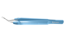 4-0395 Capsulorhexis Forceps with Scale (2.50/5.00 mm), Cross-Action, for 1.50 mm Incisions, Curved Stainless Steel Jaws (8.50 mm), Short Lever (16.00 mm), Medium (91 mm) Flat Titanium Handle, Length 110 mm