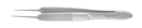 4-101S Iris Forceps with 1x2 Teeth, Straight, Flat Serrated Handle, Length 72 mm, Stainless Steel