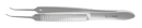 4-102S Iris Forceps with 1x2 Teeth, Curved, Flat Serrated Handle,  Length 72 mm, Stainless Steel