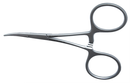 4-121S Hartman Hemostatic Mosquito Forceps, Curved, Serrated Jaws, Length 90 mm, Ring Handle, Stainless Steel