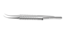 4-186S Tennant Curved Tying Forceps, Extra-Delicate Tips, for 9-0 To 11-0 Sutures, Round Handle, Length 107 mm, Stainless Steel