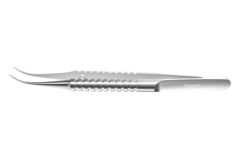 079R 4-186S Tennant Curved Tying Forceps, Extra-Delicate Tips, for 9-0 To 11-0 Sutures, Round Handle, Length 107 mm, Stainless Steel