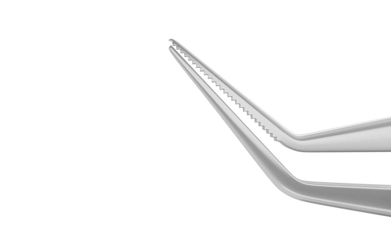 999R 4-2012S Stodulka Forceps for Small-Incision Lenticule Extraction (ReLEx SMILE), Angled, Flat Handle, Length 100 mm, Stainless Steel