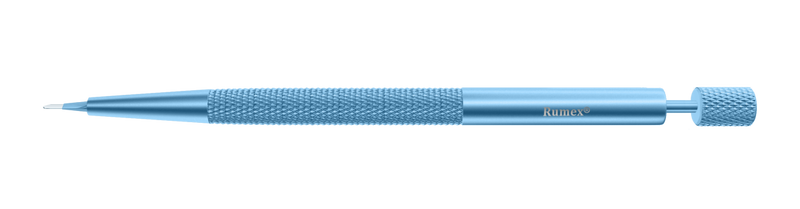 999R 6-10/6-0701 Side-Port Diamond Knife, Lancet Blade, 0.80 mm, Length 120 mm, Straight Titanium Handle