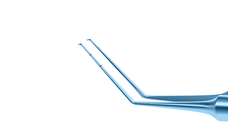 999R 4-03114T Utrata Capsulorhexis Forceps with Scale (2 Engravings at 3.00, 6.00 mm), Cystotome Tips, 11.50 mm Straight Jaws, Round Handle, Length 110 mm, Titanium