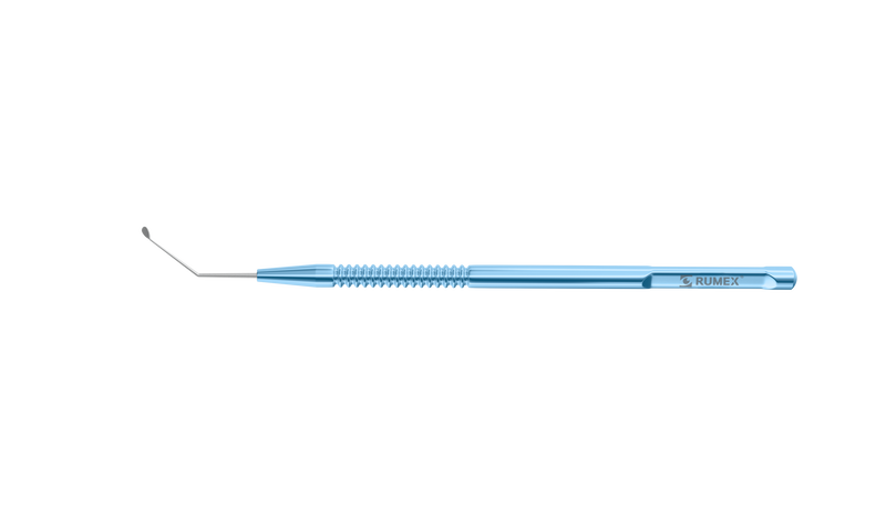 999R 7-1171 Escaf Nucleus Manipulator, 45 Degrees Bent Tip, Length 120 mm, Round Titanium Handle