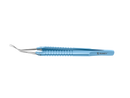 999R 4-03952/MR Capsulorhexis Forceps with Scale (2.50/5.00 mm), Cross-Action, for 1.50 mm Incisions, Curved Stainless Steel Jaws (8.50 mm), Long Lever (26.00 mm), Medium (91 mm) Round Titanium Handle, Length 120 mm