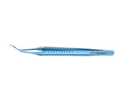 999R 4-03952/MRT Capsulorhexis Forceps with Scale (2.50/5.00 mm), Cross-Action, for 1.50 mm Incisions, Curved Titanium Jaws (8.50 mm), Long Lever (26.00 mm), Medium (91 mm) Round Titanium Handle, Length 120 mm