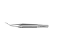 4-03952/SFS Capsulorhexis Forceps with Scale (2.50/5.00 mm), Cross-Action, for 1.50 mm Incisions, Curved Stainless Steel Jaws (8.50 mm), Long Lever (26.00 mm), Short (71 mm) Flat Stainless Steel Handle, Length 100 mm