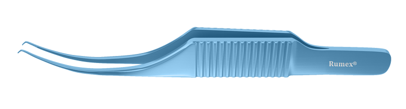 090R 4-0501T Colibri Corneal Forceps, 0.12 mm, 1x2 Teeth, Flat Handle, Length 77 mm, Titanium