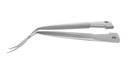 4-03952/SRS Capsulorhexis Forceps with Scale (2.50/5.00 mm), Cross-Action, for 1.50 mm Incisions, Curved Stainless Steel Jaws (8.50 mm), Long Lever (26.00 mm), Short (71 mm) Round Stainless Steel Handle, Length 100 mm