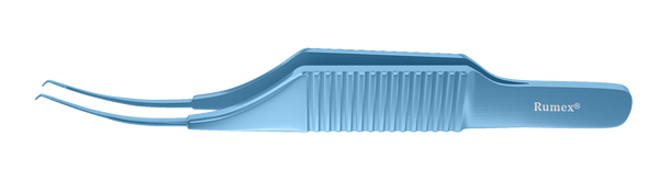 999R 4-0505T Micro Colibri Corneal Forceps, 0.12 mm, 1x2 Teeth, Flat Handle, Length 73 mm, Titanium