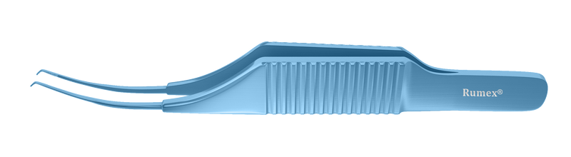 999R 4-0505T Micro Colibri Corneal Forceps, 0.12 mm, 1x2 Teeth, Flat Handle, Length 73 mm, Titanium