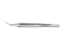 999R 4-03952/LRS Capsulorhexis Forceps with Scale (2.50/5.00 mm), Cross-Action, for 1.50 mm Incisions, Curved Stainless Steel Jaws (8.50 mm), Long Lever (26.00 mm), Long (101 mm) Round Stainless Steel Handle, Length 130 mm