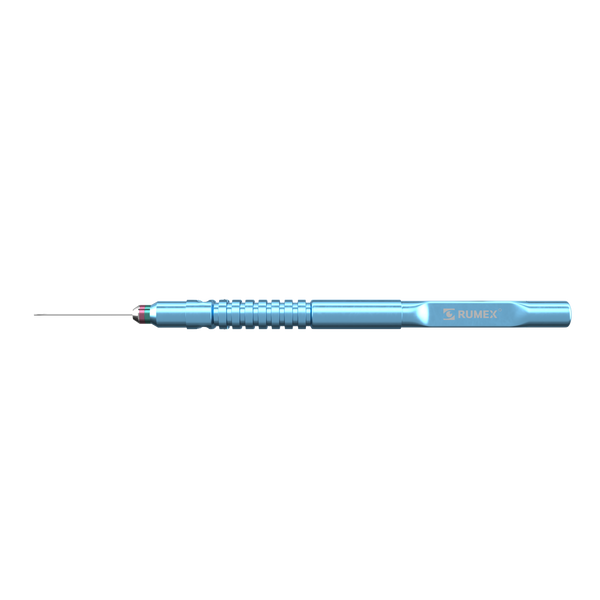 999R 12-4013-25H End-Grasping Forceps, Expanded Space between Branches, Attached to a Universal Handle, with RUMEX Flushing System, 25 Ga