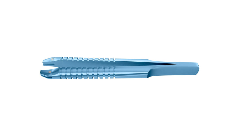 999R 4-03952/MR Capsulorhexis Forceps with Scale (2.50/5.00 mm), Cross-Action, for 1.50 mm Incisions, Curved Stainless Steel Jaws (8.50 mm), Long Lever (26.00 mm), Medium (91 mm) Round Titanium Handle, Length 120 mm