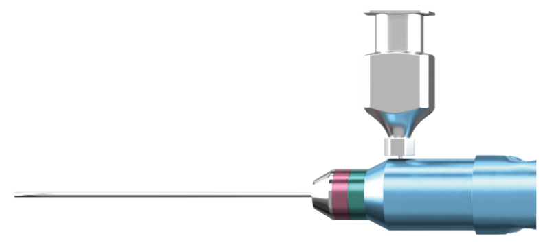 999R 12-304-25H Gripping Forceps with a "Crocodile" Platform, Attached to a Universal Handle, with RUMEX Flushing System, 25 Ga