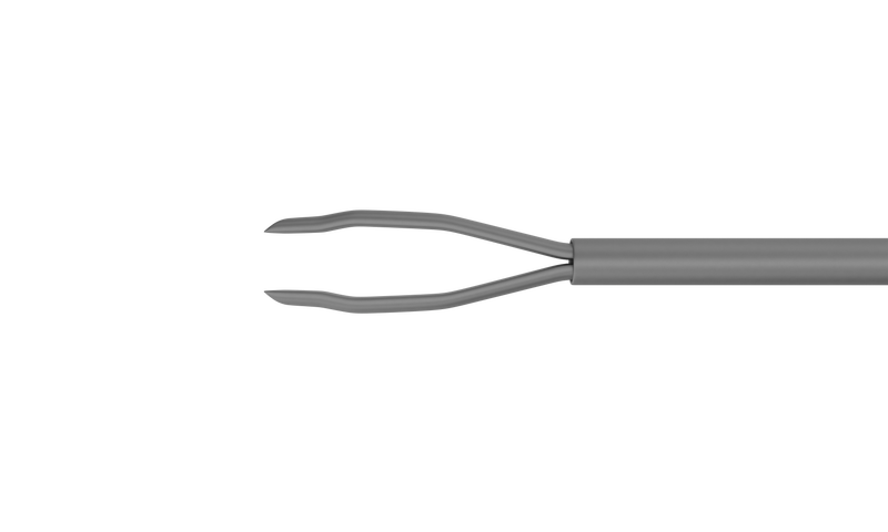 763R 12-420-23H Asymmetrical End-Grasping  Forceps, Attached to a Universal Handle, with RUMEX Flushing System, 23 Ga