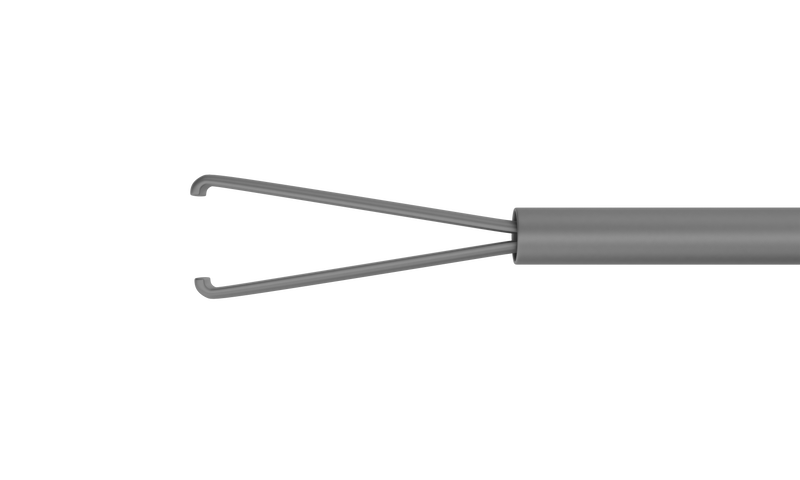 819R 12-4013H End-Grasping  Forceps, Expanded Space Between Branches, Attached to a Universal Handle, with RUMEX Flushing System, 23 Ga